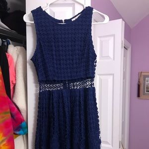 Navy Blue Crochet Dress